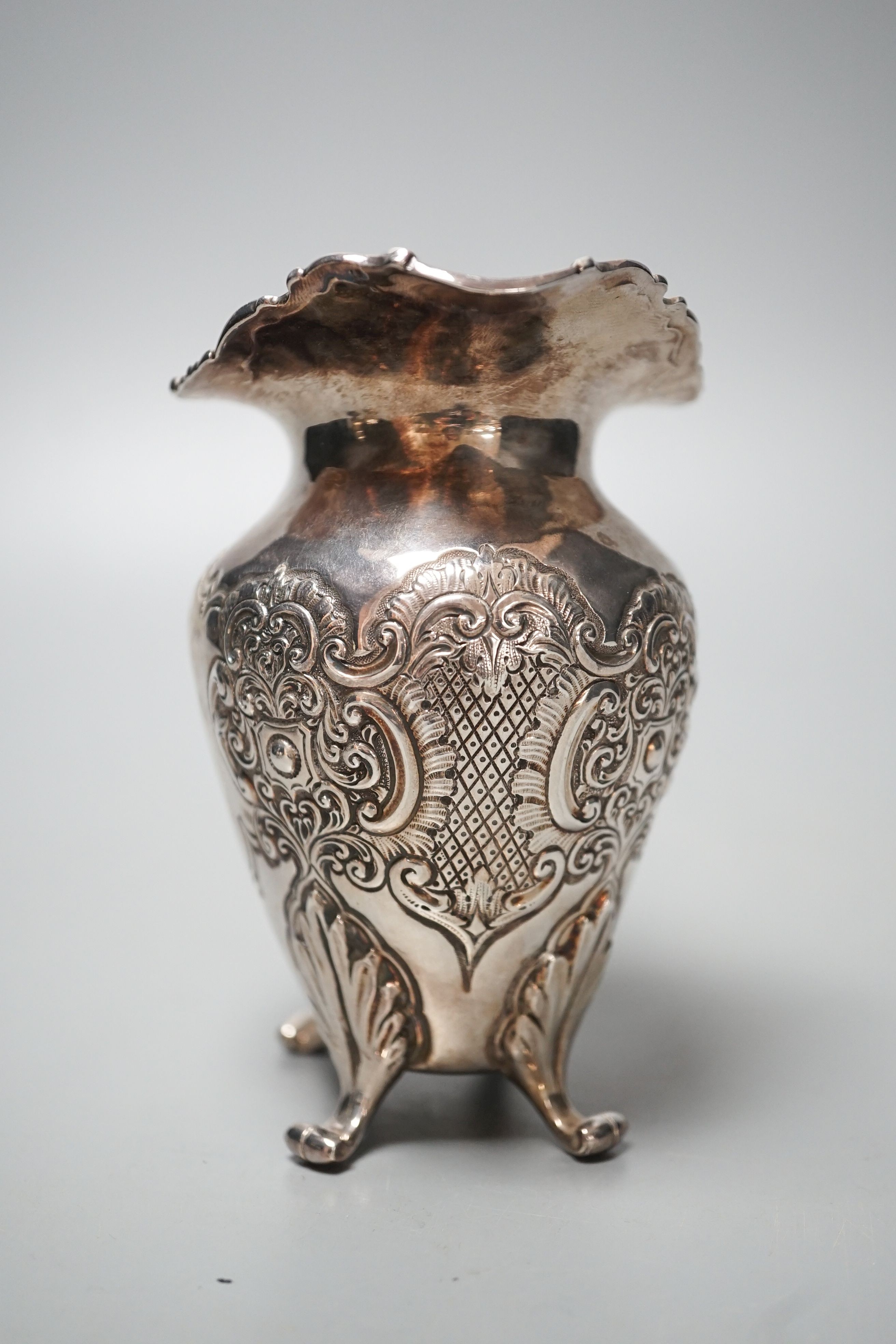 A late Victorian Scottish silver cream jug, John Fettes, Glasgow, 1899, 13.3cm, 7oz.